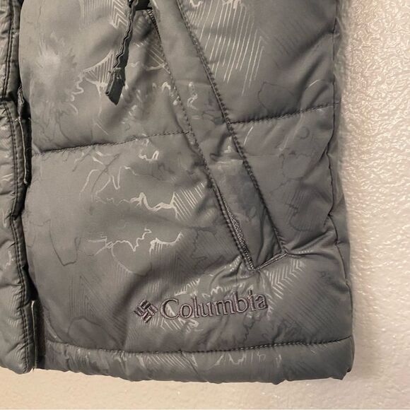 Columbia vintage gray faux fur lined puffer vest omni-shield kids girls 4-5 - Picture 3 of 11